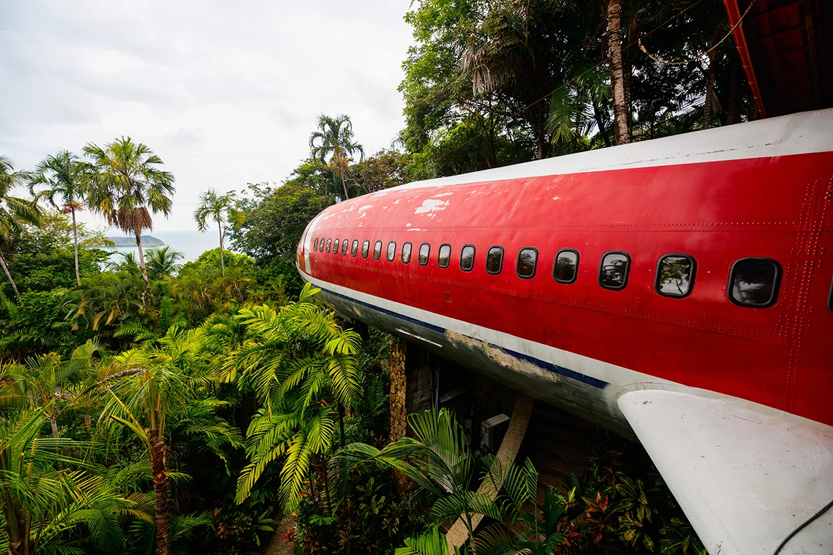 Views of the forest and ocean from 727 Fuselage Home terrace