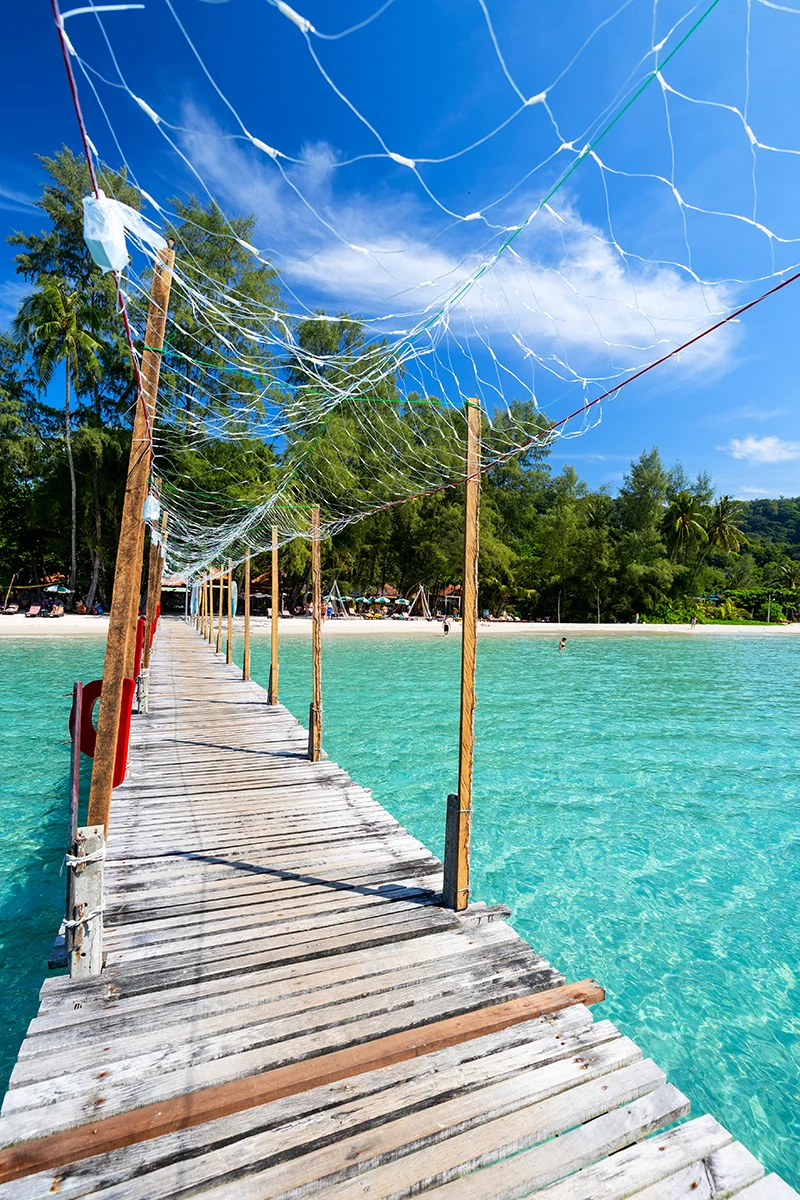 Pier at Ao Phrao Beach on Koh Kood island in Thailand
