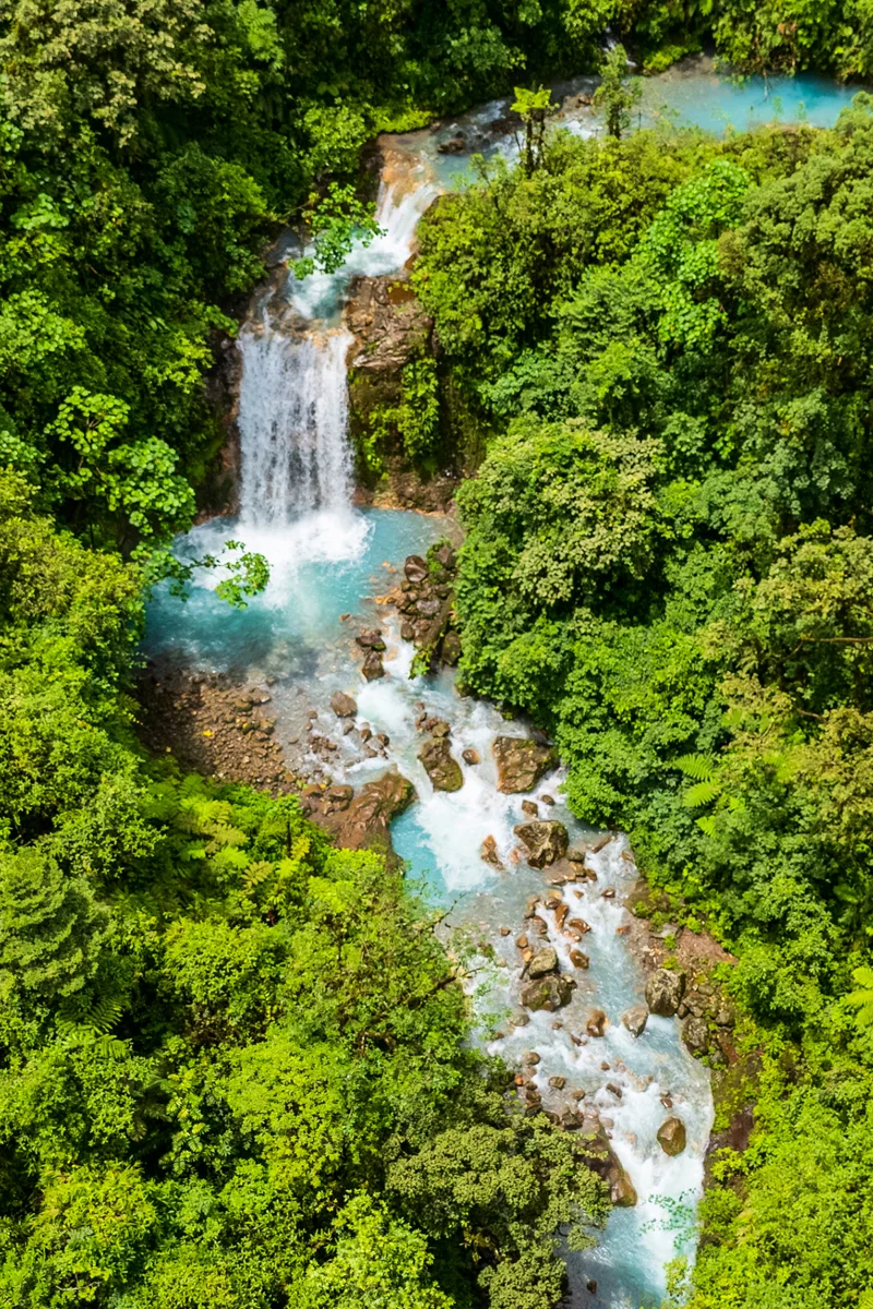 Celestial Waterfall Blue Falls in Bajos del Toro Costa Rica