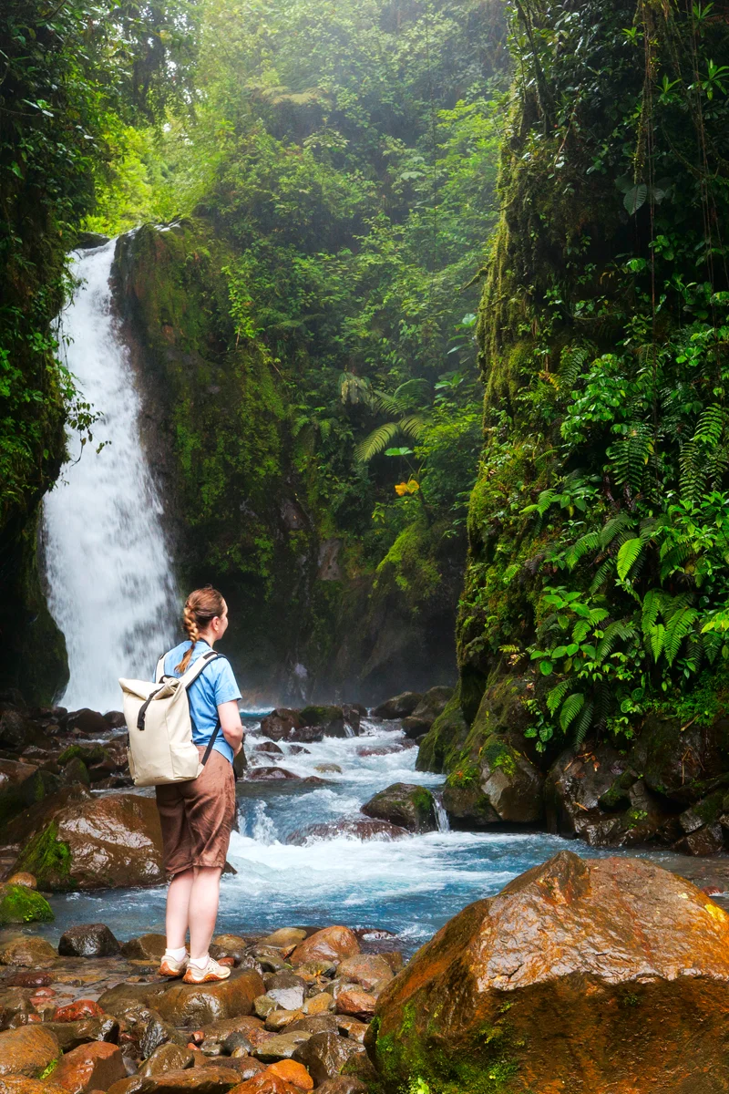 Las Gemelas Blue Falls in Bajos del Toro Costa Rica
