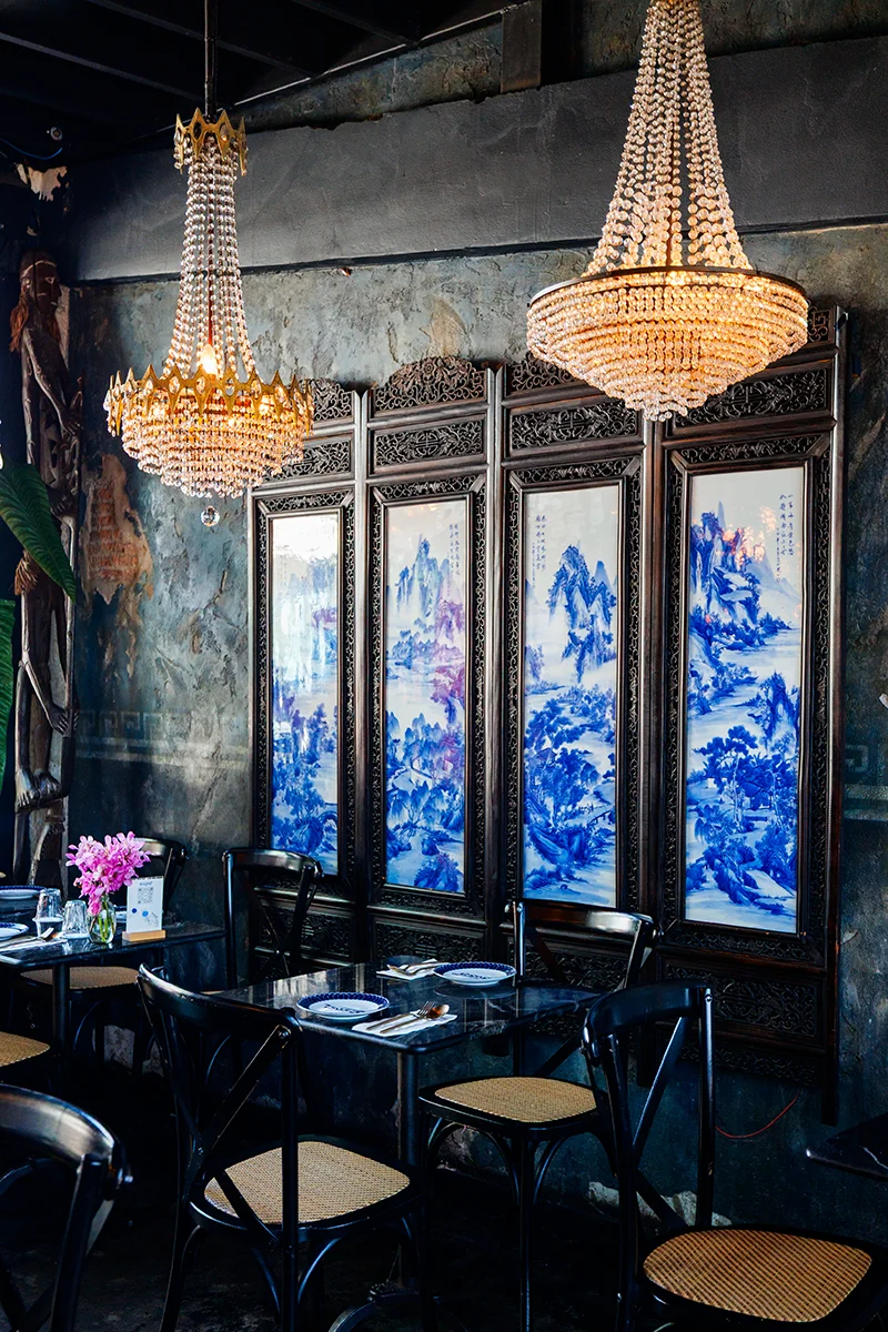 Elegant decor of Rongros restaurant in Bangkok