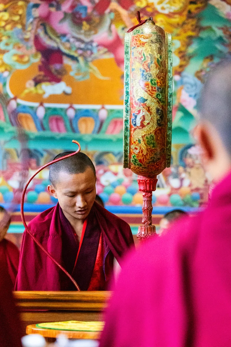 Monks performing a Buddhist ceremony