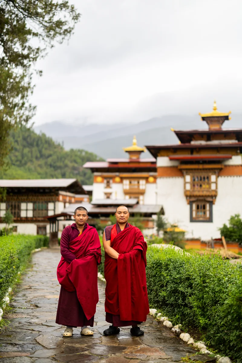 Two monks in Bhutan