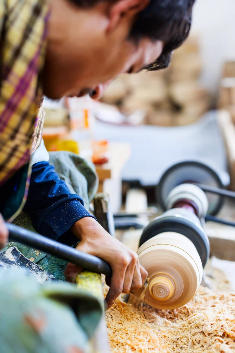 Bhutan traditional arts and crafts - wood carving