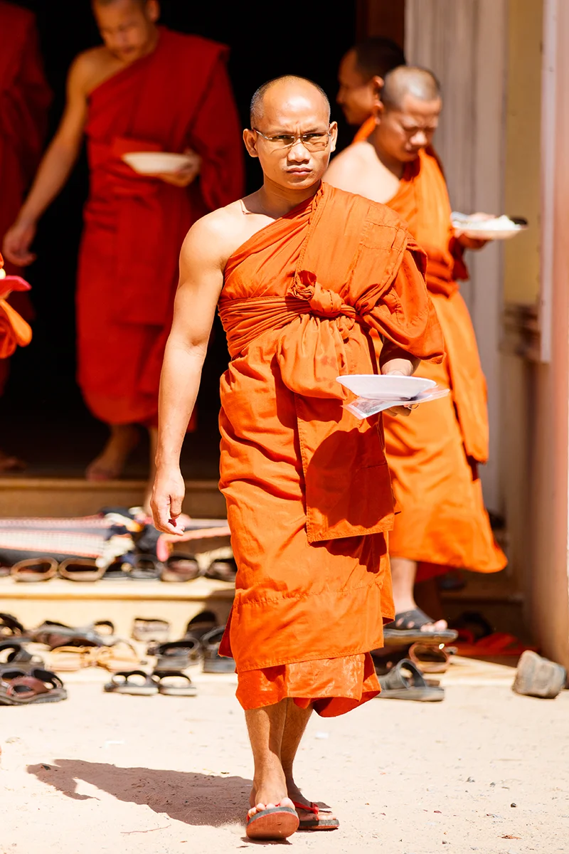 Monks at Wat Bo Monastery in Siem Reap Cambodia