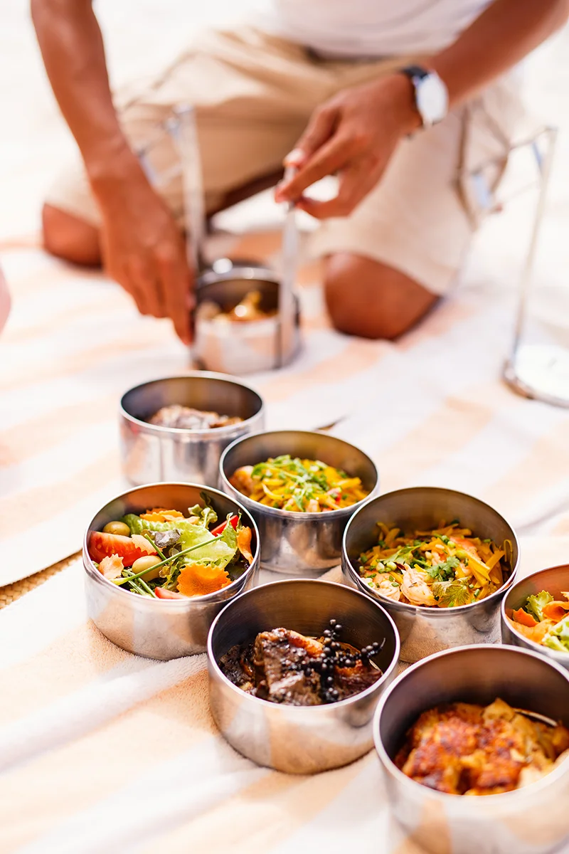Cambodia itinerary delicious food at a luxury beach picnic