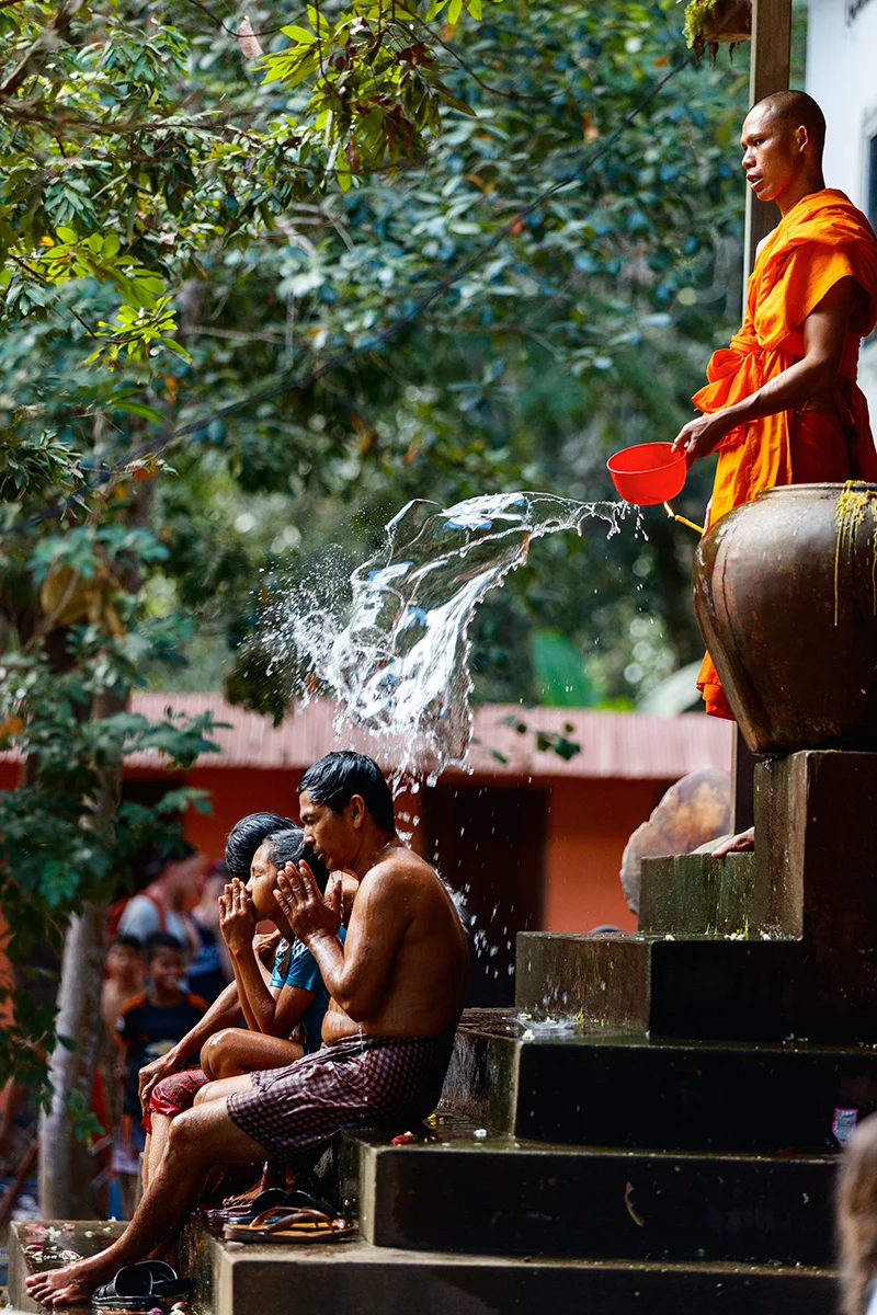 Water blessing ceremony in Siem Reap Cambodia