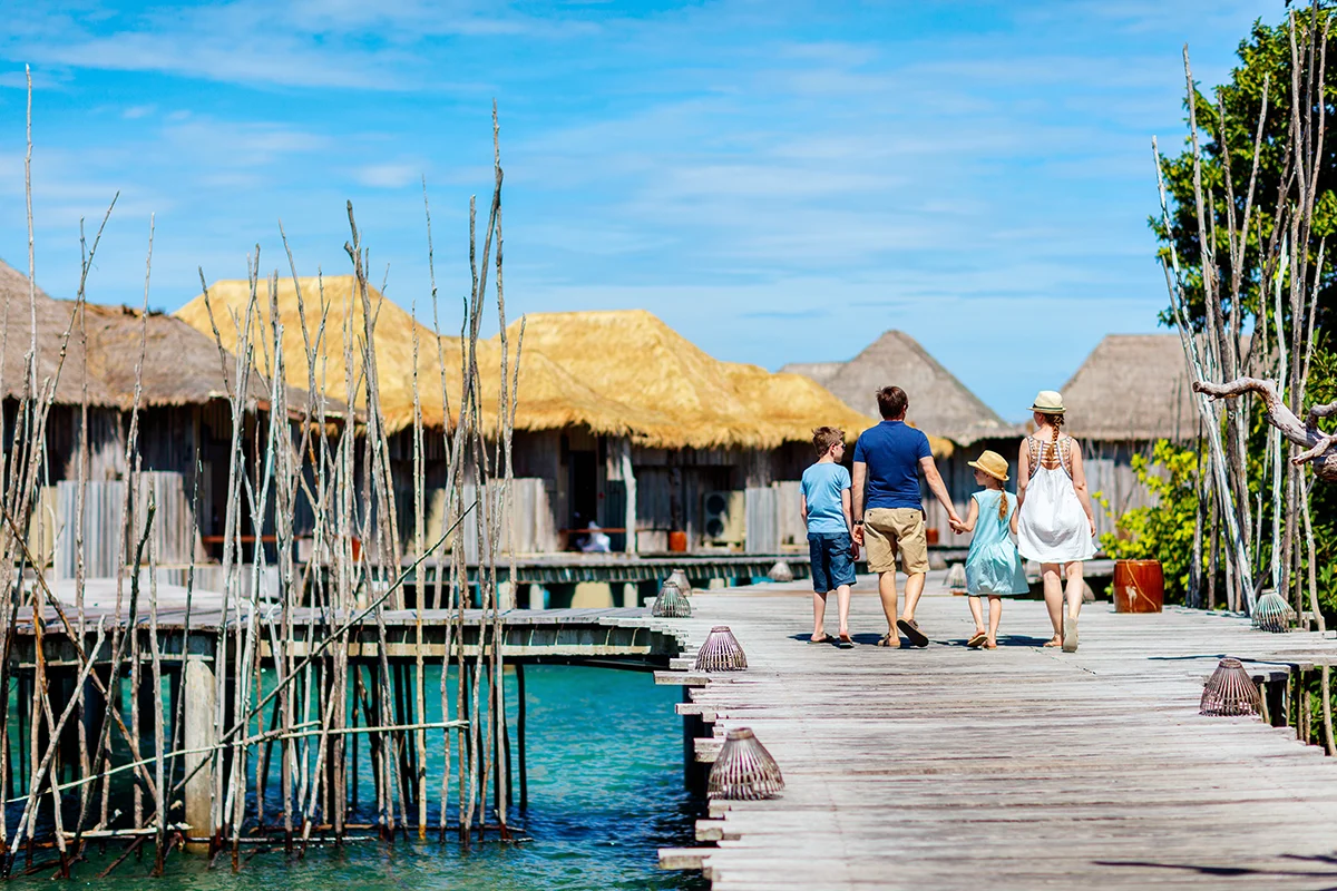 Family at Song Saa Private island in Cambodia