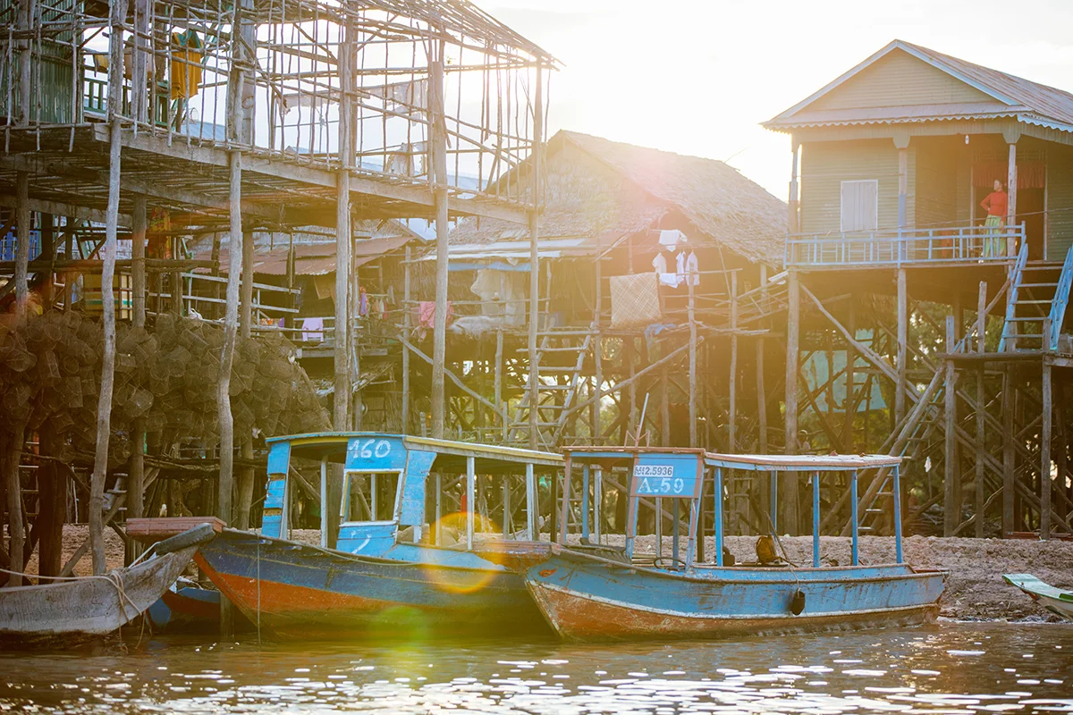 Kompong Phluk village at Tonlé Sap Lake in Cambodia