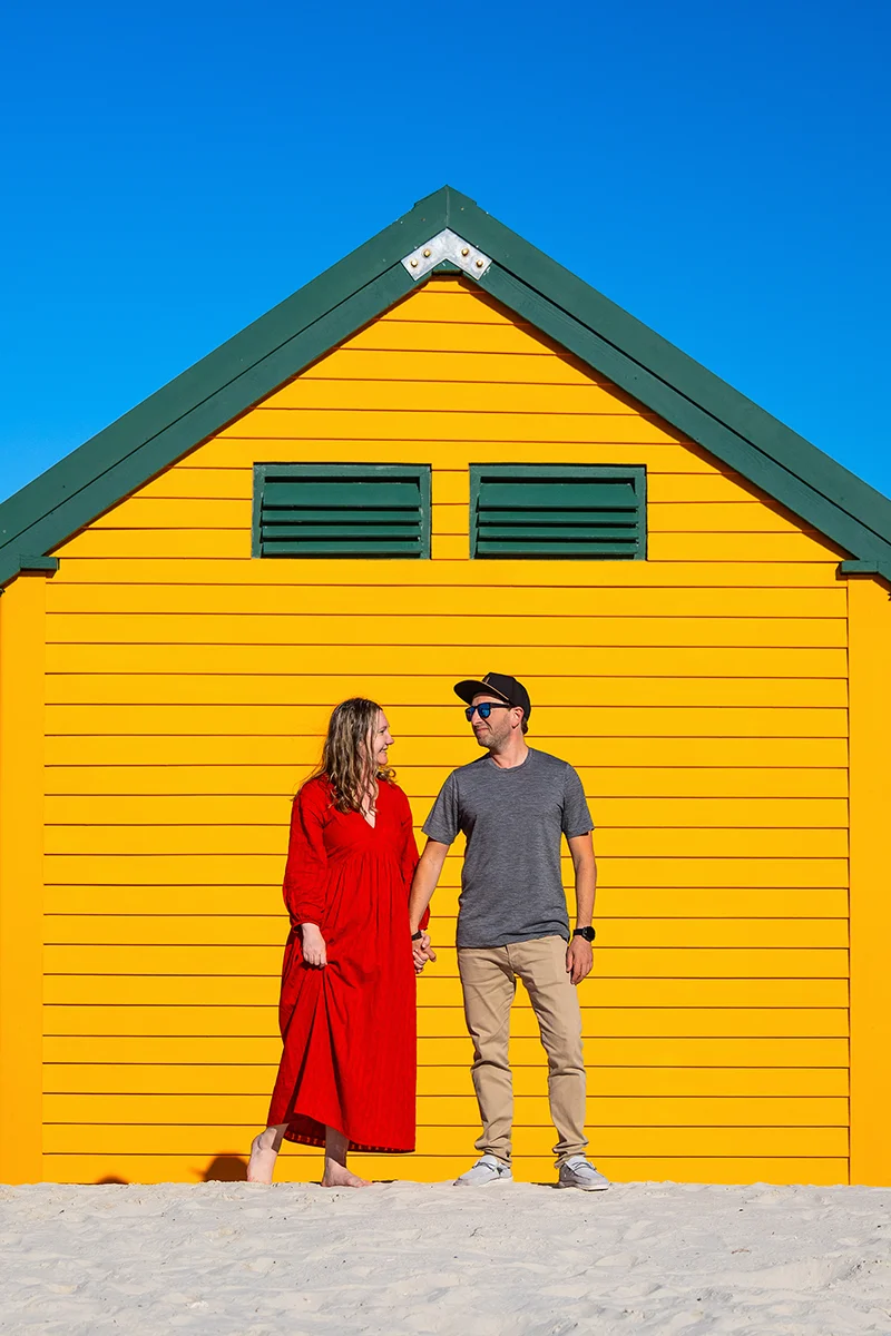 visiting colorful changing huts at Muizenberg Beach is one of the best things to do in Cape Town