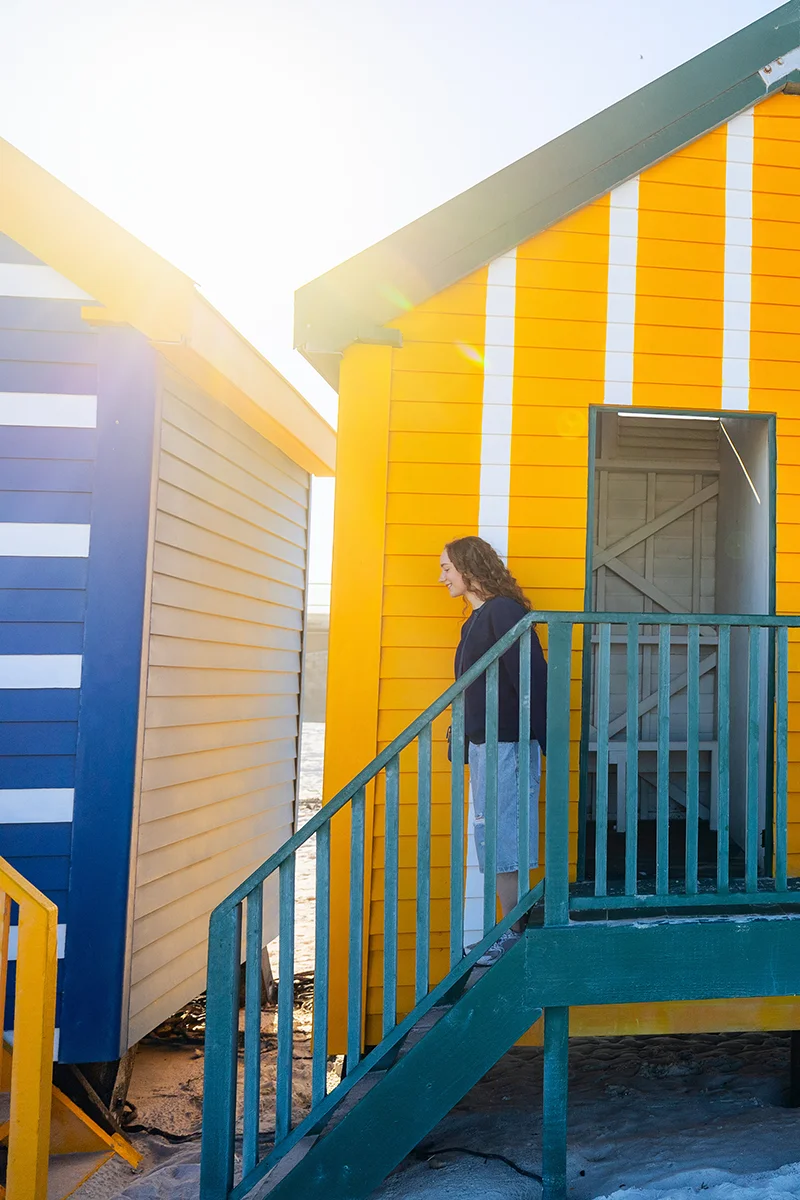 visiting colorful changing huts at Muizenberg Beach is one of the best things to do in Cape Town