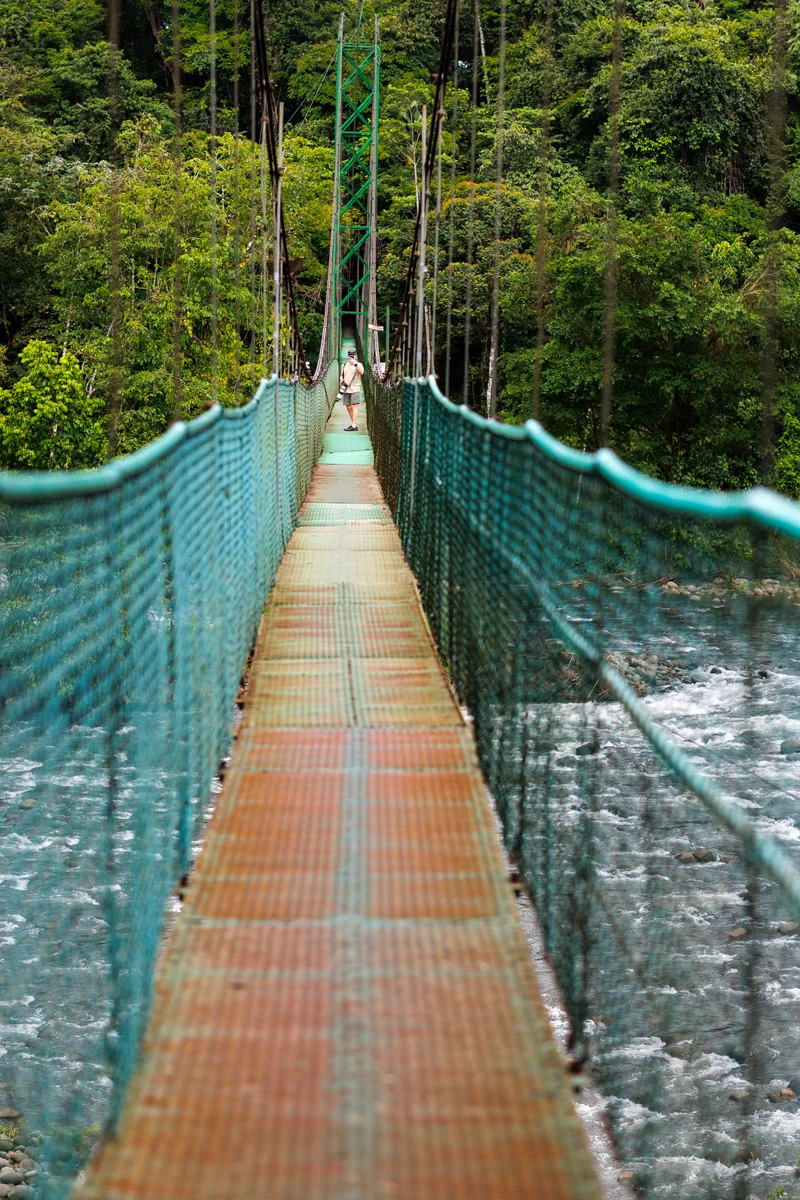 2-week Costa Rica itinerary - the country's longest suspension bridge in Tirimbina Biological Reserve