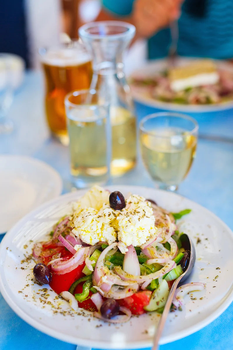 Traditional Greek salad at Ergina Restaurant