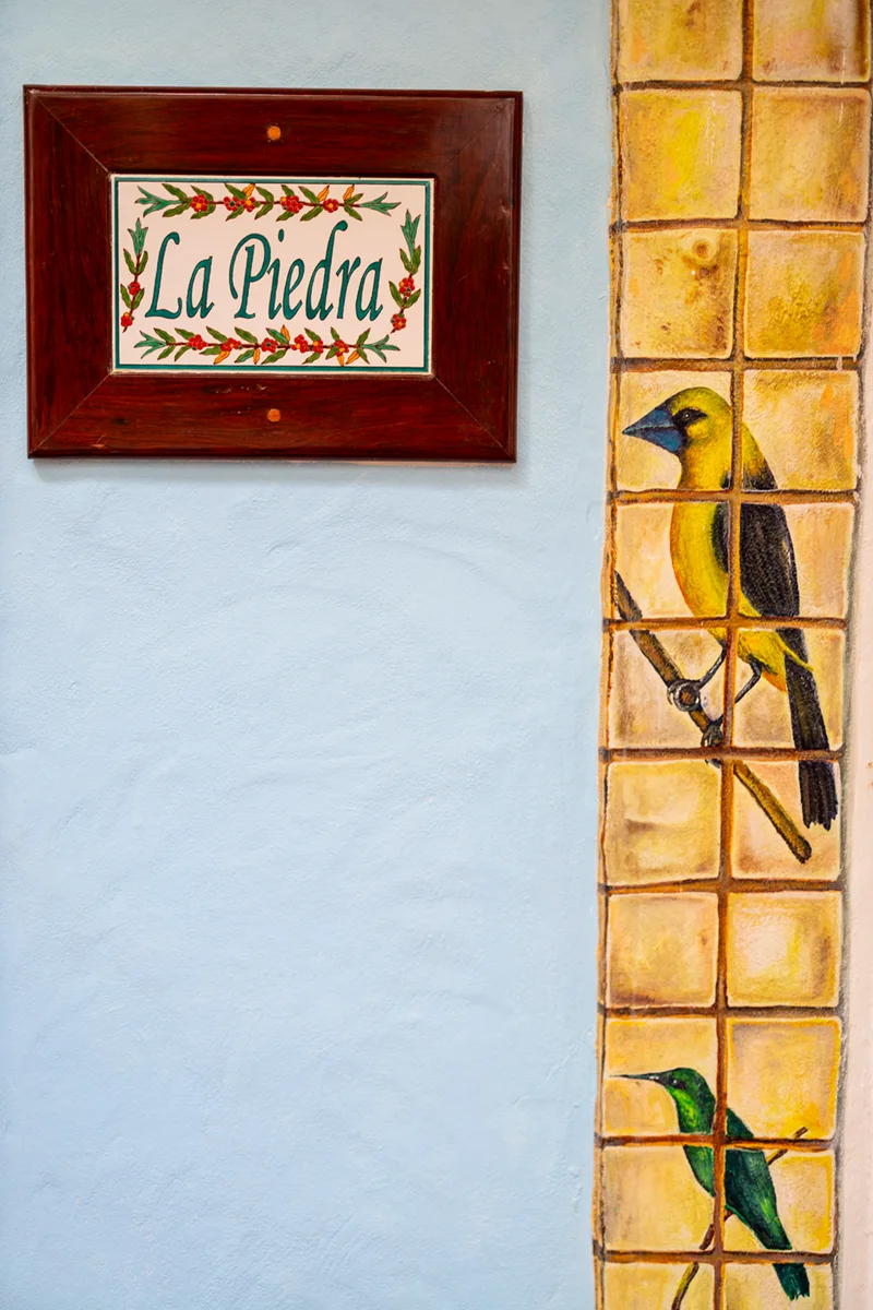 La Piedra Junior Suite entrance details at Finca Rosa Blanca