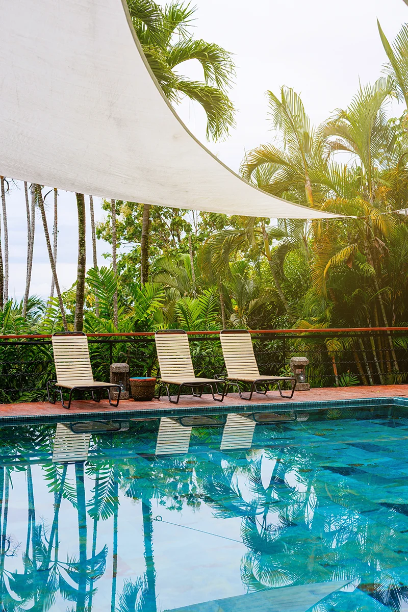Swimming pool area at Hotel Costa Verde in Costa Rica