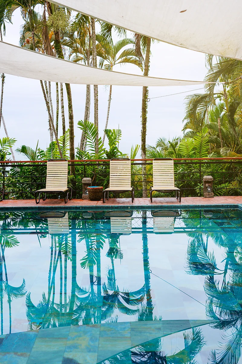 Swimming pool area at Hotel Costa Verde in Manuel Antonio