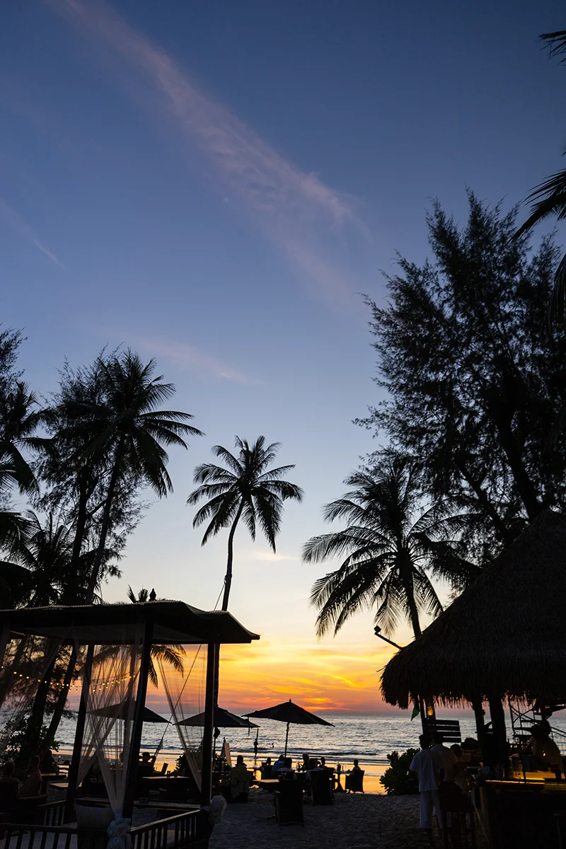 Sunset at Klong Chao Beach on Koh Kood island in Thailand