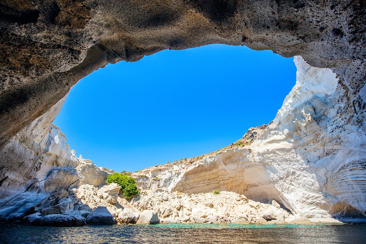 Sykia Cave is one of the highlights in the Milos itinerary