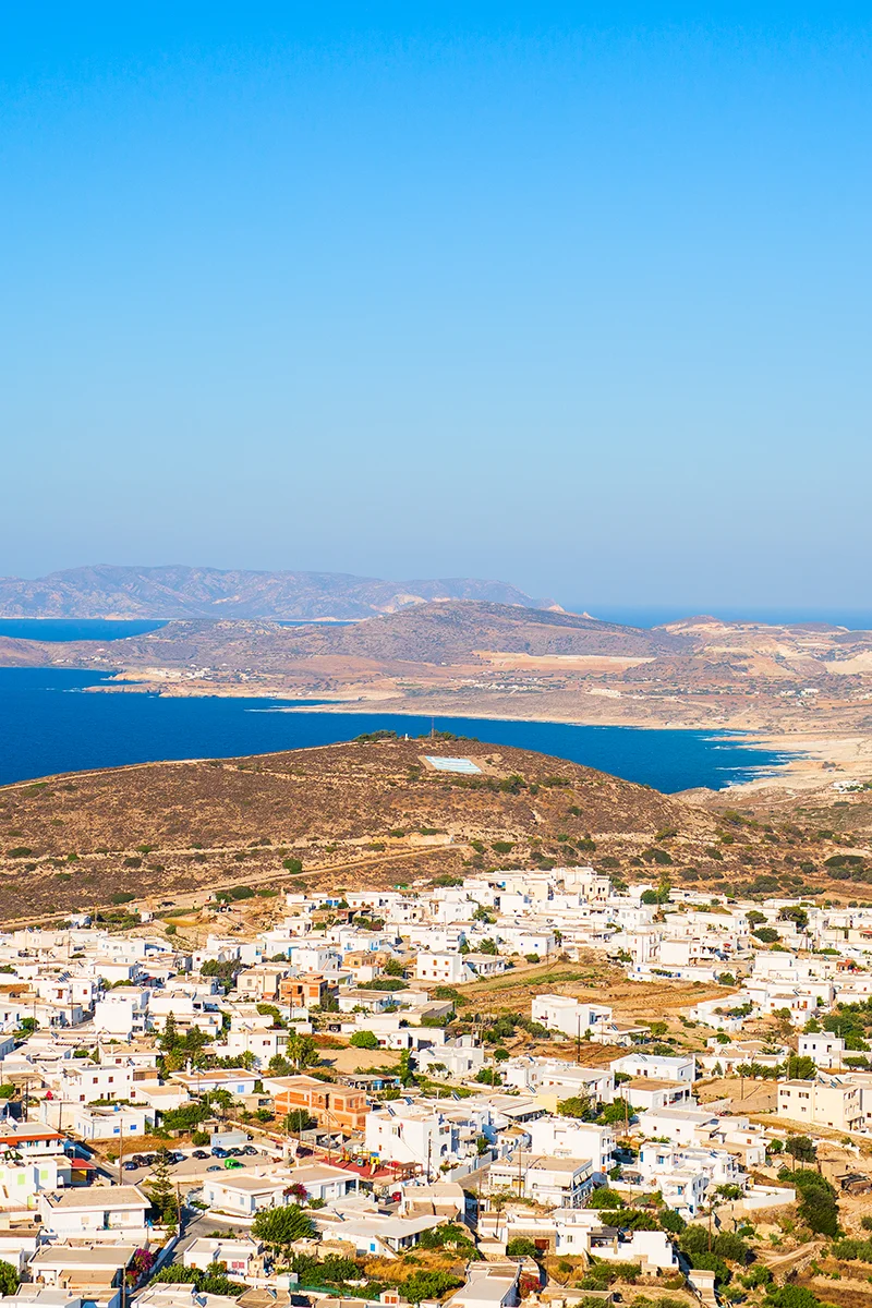 View of the island from Venetian Castle of Milos