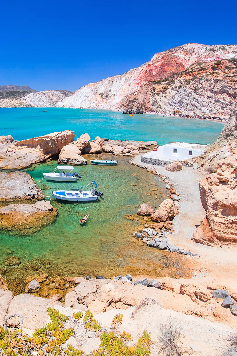 Picturesque Firiplaka Beach in Milos