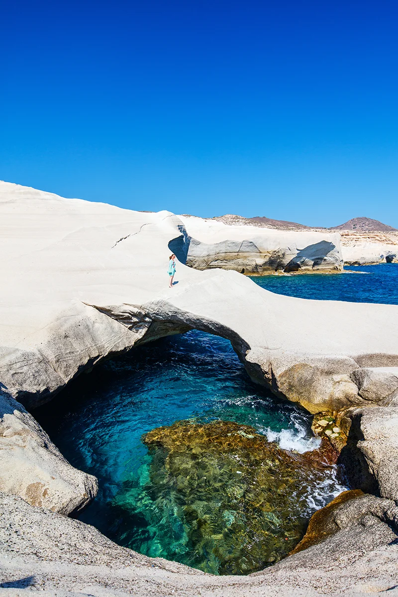Iconic Sarakiniko Beach in Milos