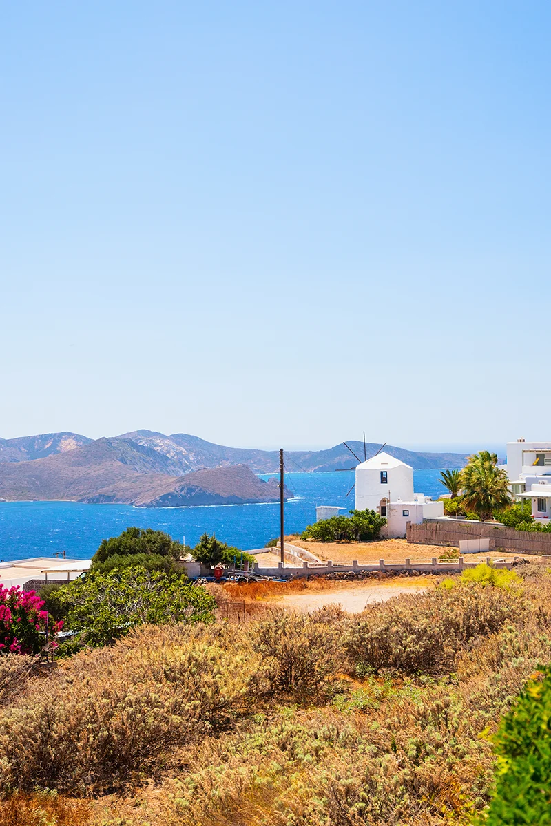 Windmills of Trypiti village in Milos