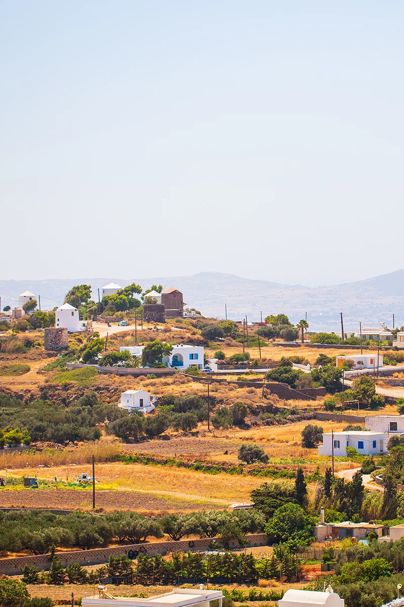 Windmills of Trypiti village in Milos