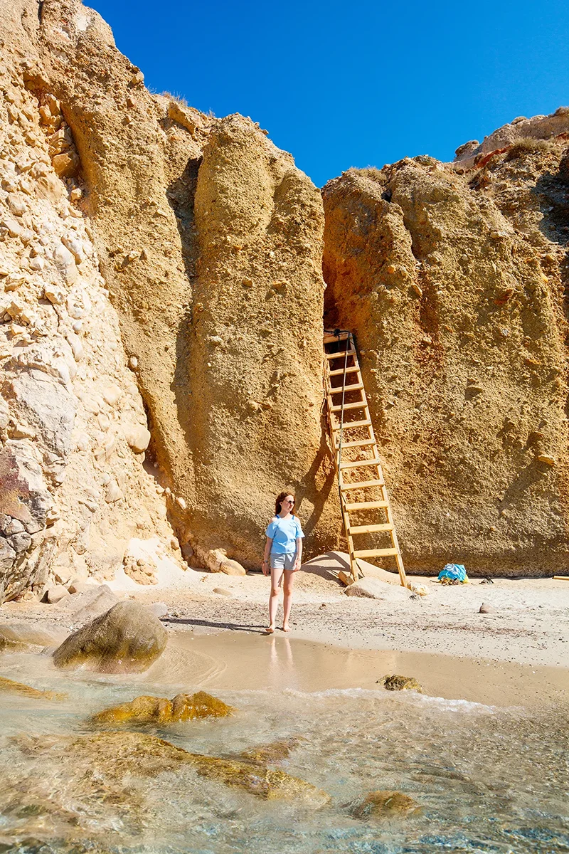 Secluded Tsigrado Beach in Milos