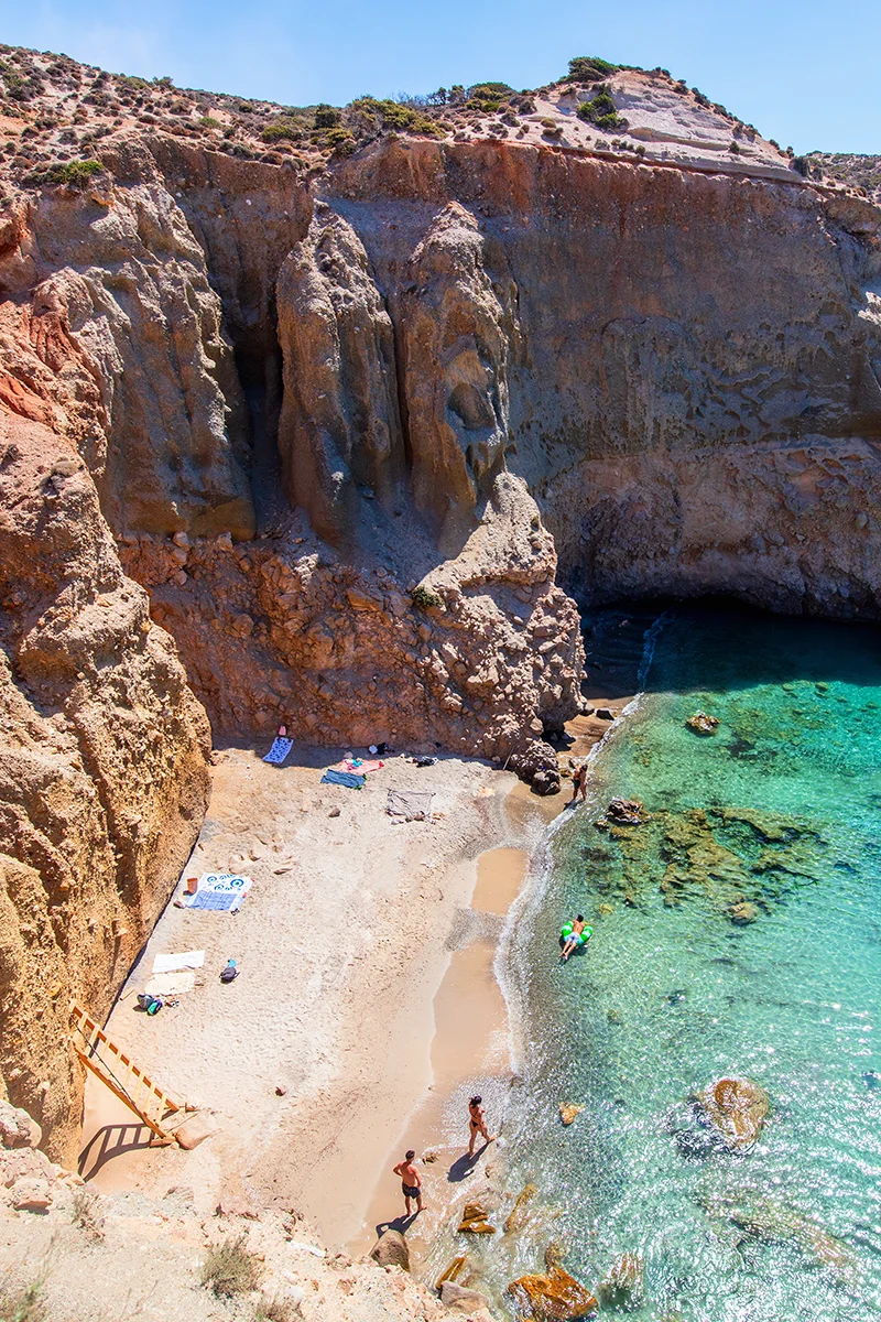 Secluded Tsigrado Beach in Milos