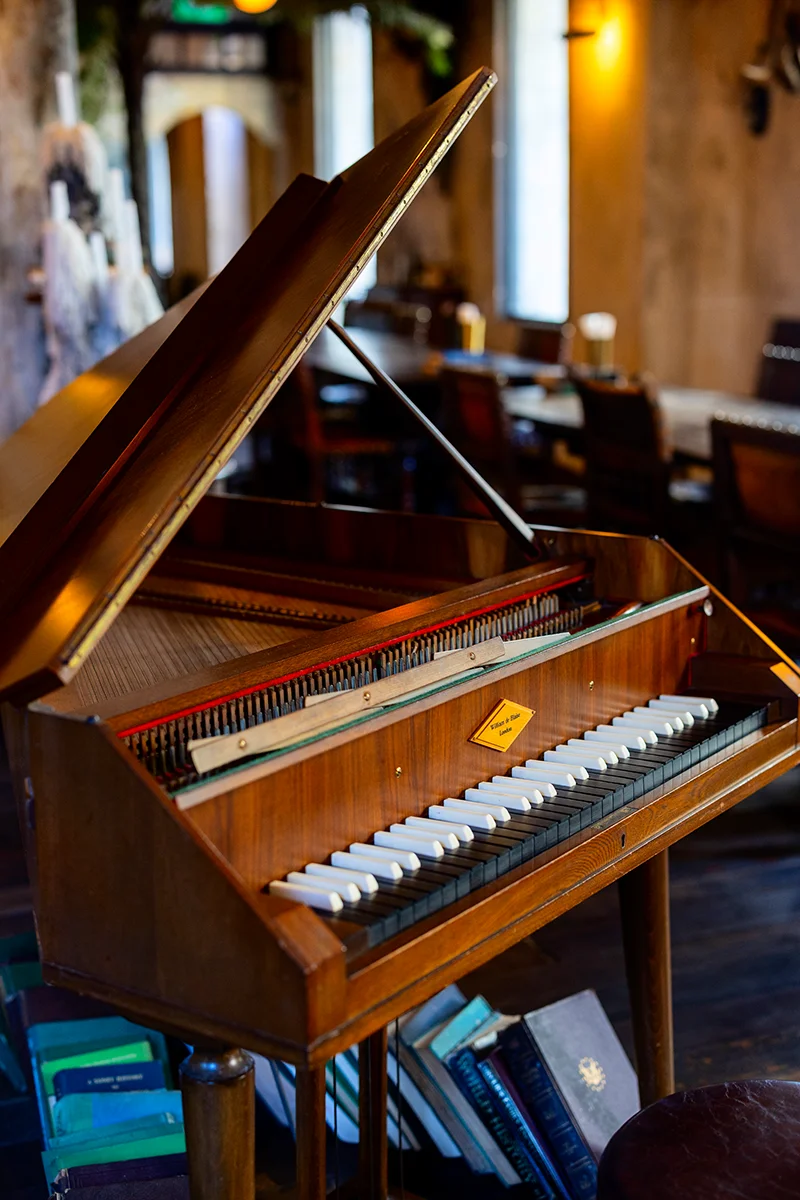 Vintage piano in The Mustang Blu boutique hotel in Bangkok