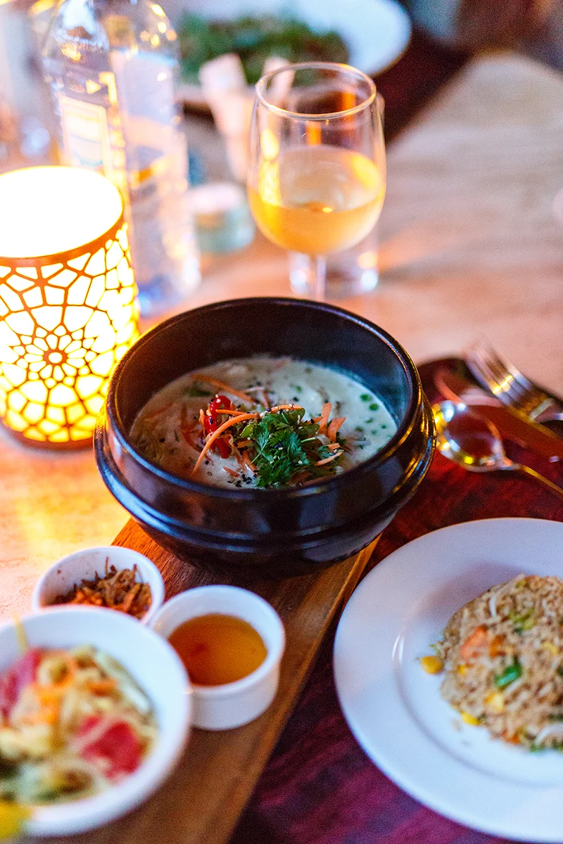 African-inspired dishes served for dinner in a restaurant in Kenya