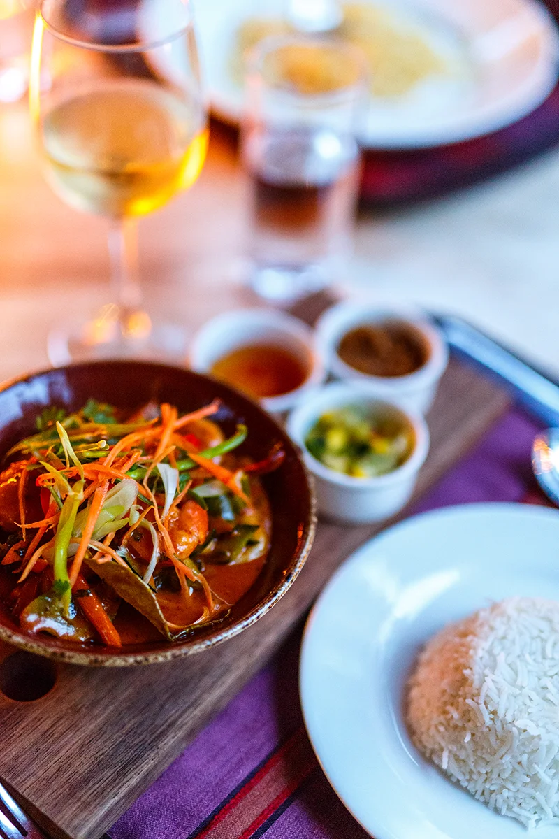 African-inspired dishes served for dinner in a restaurant in Kenya