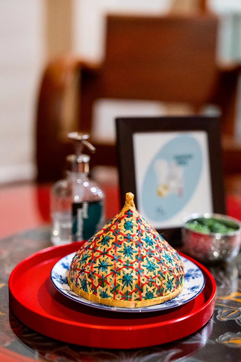 Colorful decorative item on table