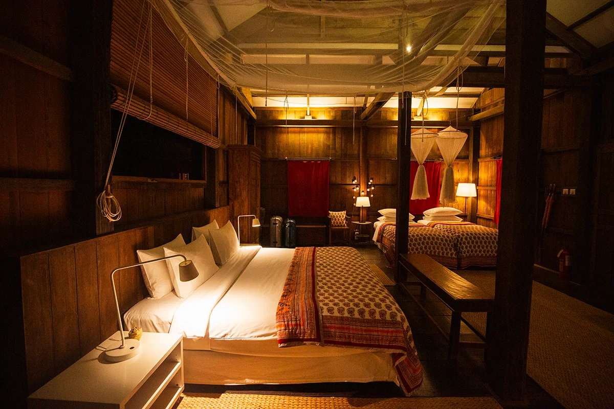 Bedroom at Sala Lodges in Siem Reap Cambodia