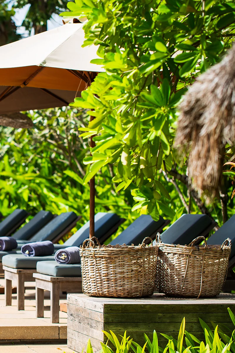Swimming pool area at Sala Lodges boutique hotel in Siem Reap