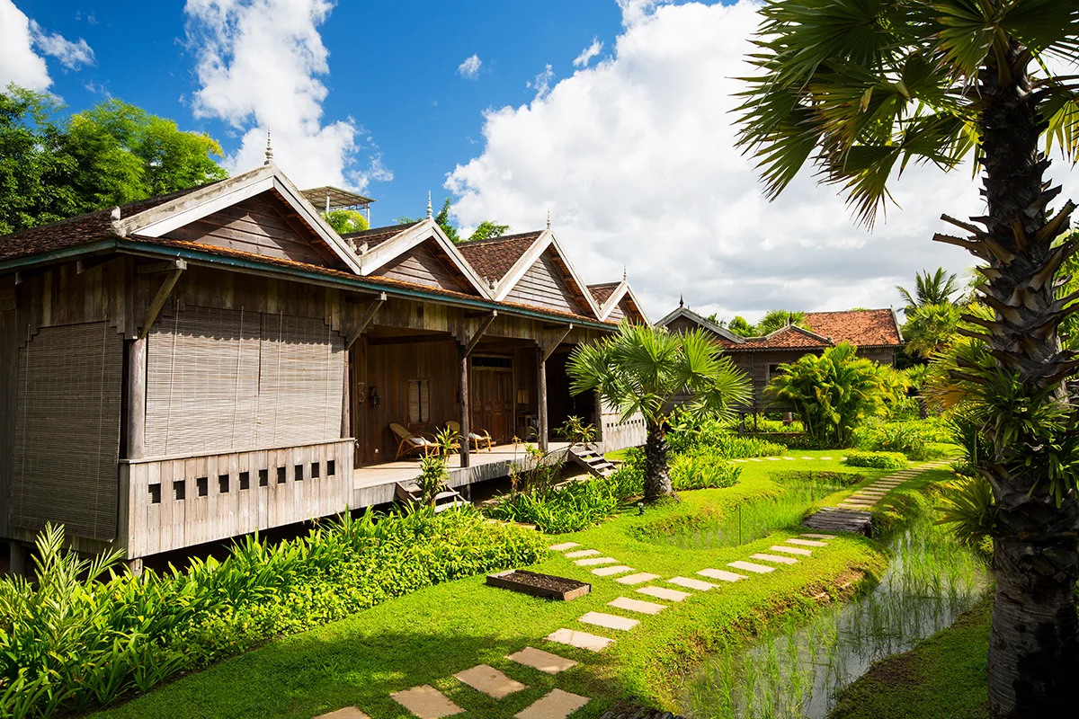 Authentic Cambodian houses in Sala Lodges boutique hotel in Siem Reap