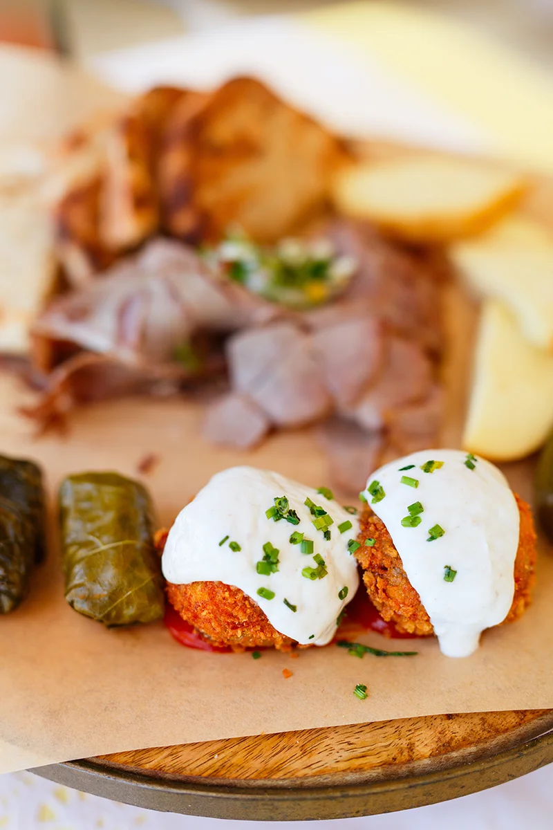 Greek appetizers served in Agaze Bistro in Santorini Greece