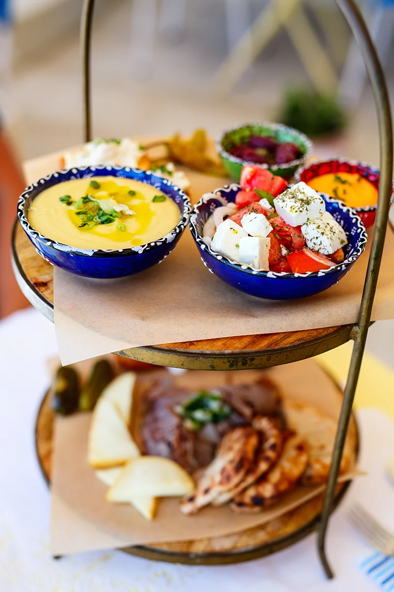 Traditional Greek meze served in Agaze Bistro in Santorini Greece