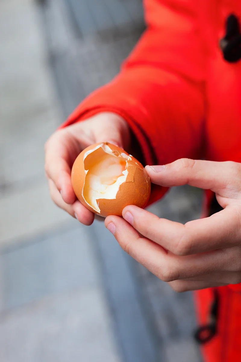 Egg slow-cooked in the naturally hot thermal waters