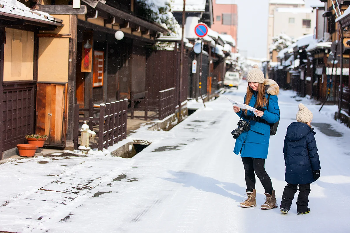 Woman and child in Takayama Old Town